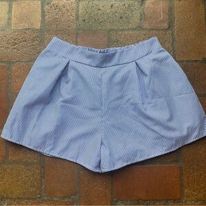 BUCKETLIST High Waist Navy and White Pinstripe Shorts